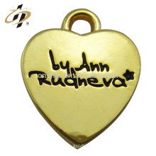 Hot selling products love heart metal custom gold plated charm and pendant